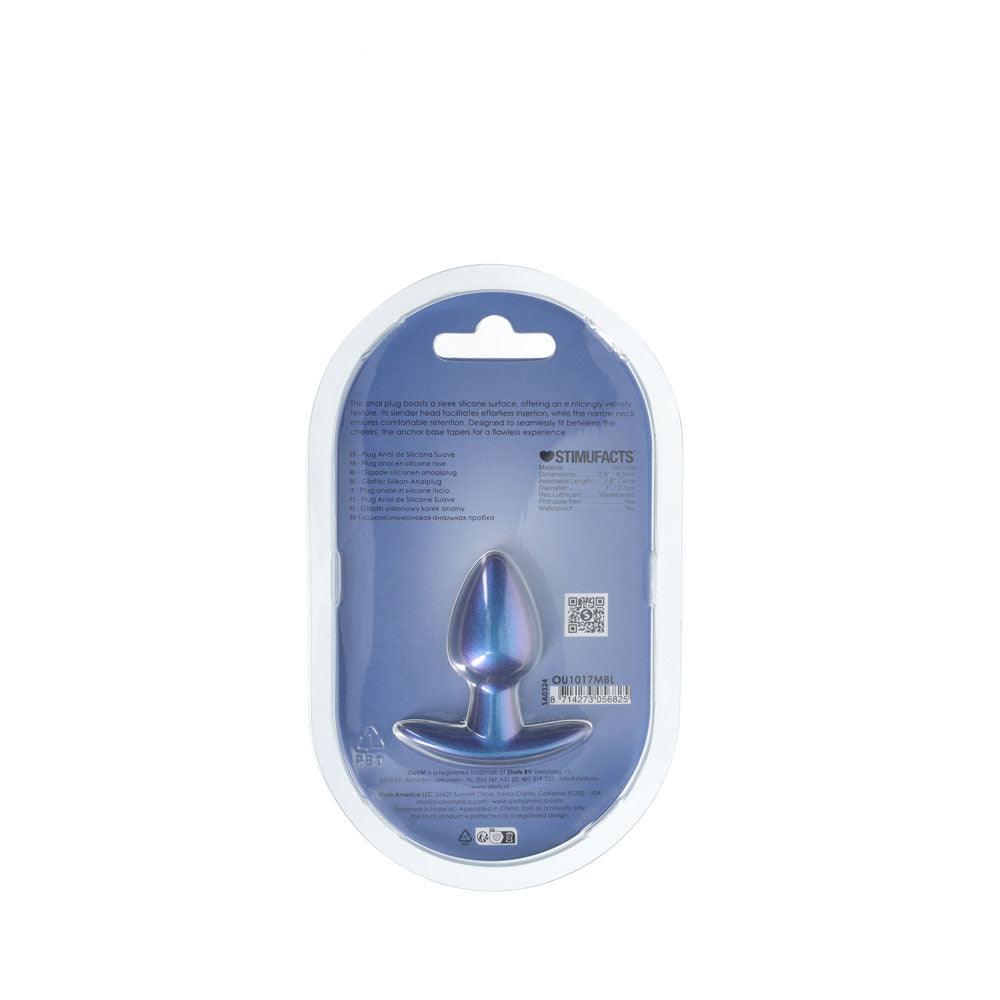 OUCH! Anal Plug - Small - Metallic Blue - Metallic Blue 6.5 cm Small Butt Plug - OU1017MBL