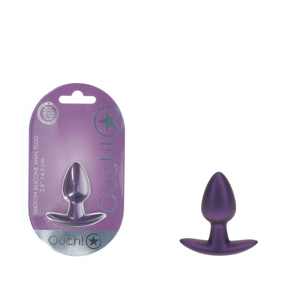 OUCH! Anal Plug - Small - Metallic Purple - Metallic Purple 6.5 cm Small Butt Plug - OU1017MPU