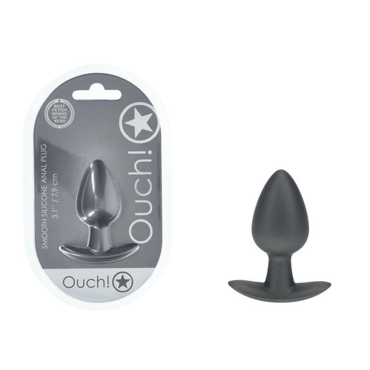 OUCH! Anal Plug - Medium - Gun Metal - Gun Metal Grey 7.9 cm Medium Butt Plug - OU1018GUN