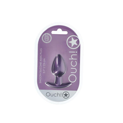 OUCH! Anal Plug - Medium - Metallic Purple - Metallic Purple 7.9 cm Medium Butt Plug - OU1018MPU