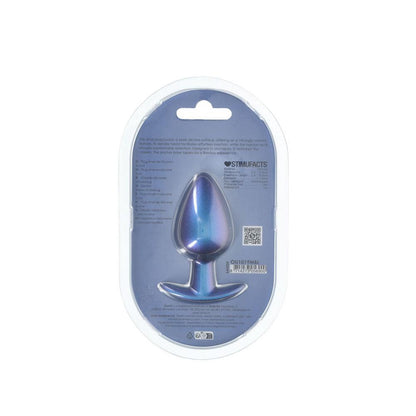 OUCH! Anal Plug - Large - Metallic Blue - Metallic Blue 8.9 cm Large Butt Plug - OU1019MBL