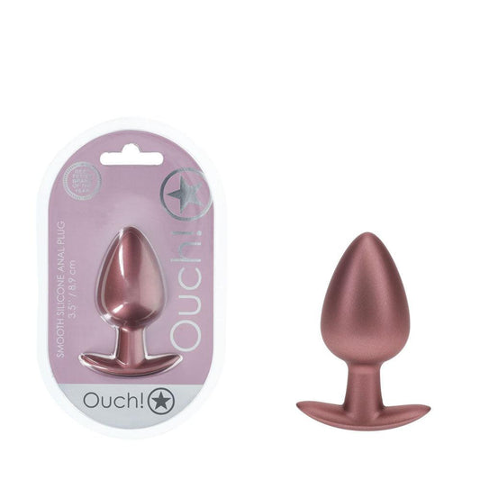 OUCH! Anal Plug - Large - Rose Gold - Rose Gold 8.9 cm Large Butt Plug - OU1019ROS