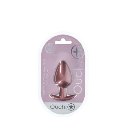 OUCH! Anal Plug - Large - Rose Gold - Rose Gold 8.9 cm Large Butt Plug - OU1019ROS