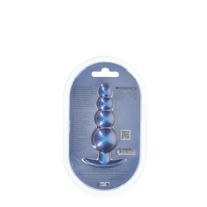 OUCH! Beaded Anal Plug - Metallic Blue - Metallic Blue 11.7 cm Butt Plug - OU1020MBL