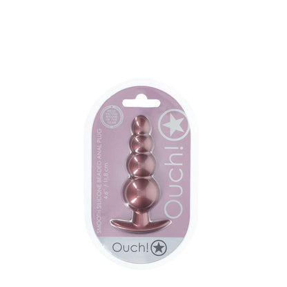 OUCH! Beaded Anal Plug - Rose Gold - Rose Gold 11.7 cm Butt Plug - OU1020ROS