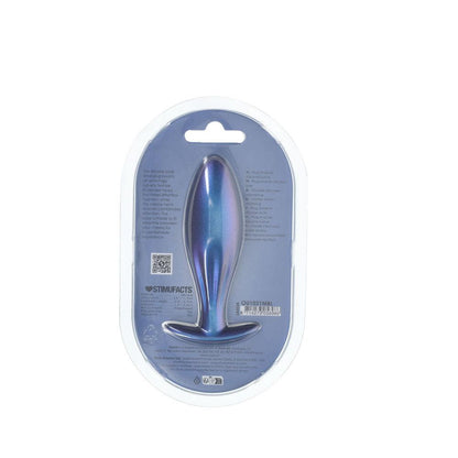 OUCH! Oval Anal Plug - Metallic Blue - Metallic Blue 11.7 cm Butt Plug - OU1021MBL