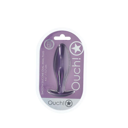 OUCH! Oval Anal Plug - Metallic Purple - Metallic Purple 11.7 cm Butt Plug - OU1021MPU