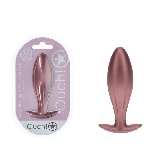 OUCH! Oval Anal Plug - Rose Gold - Rose Gold 11.7 cm Butt Plug - OU1021ROS