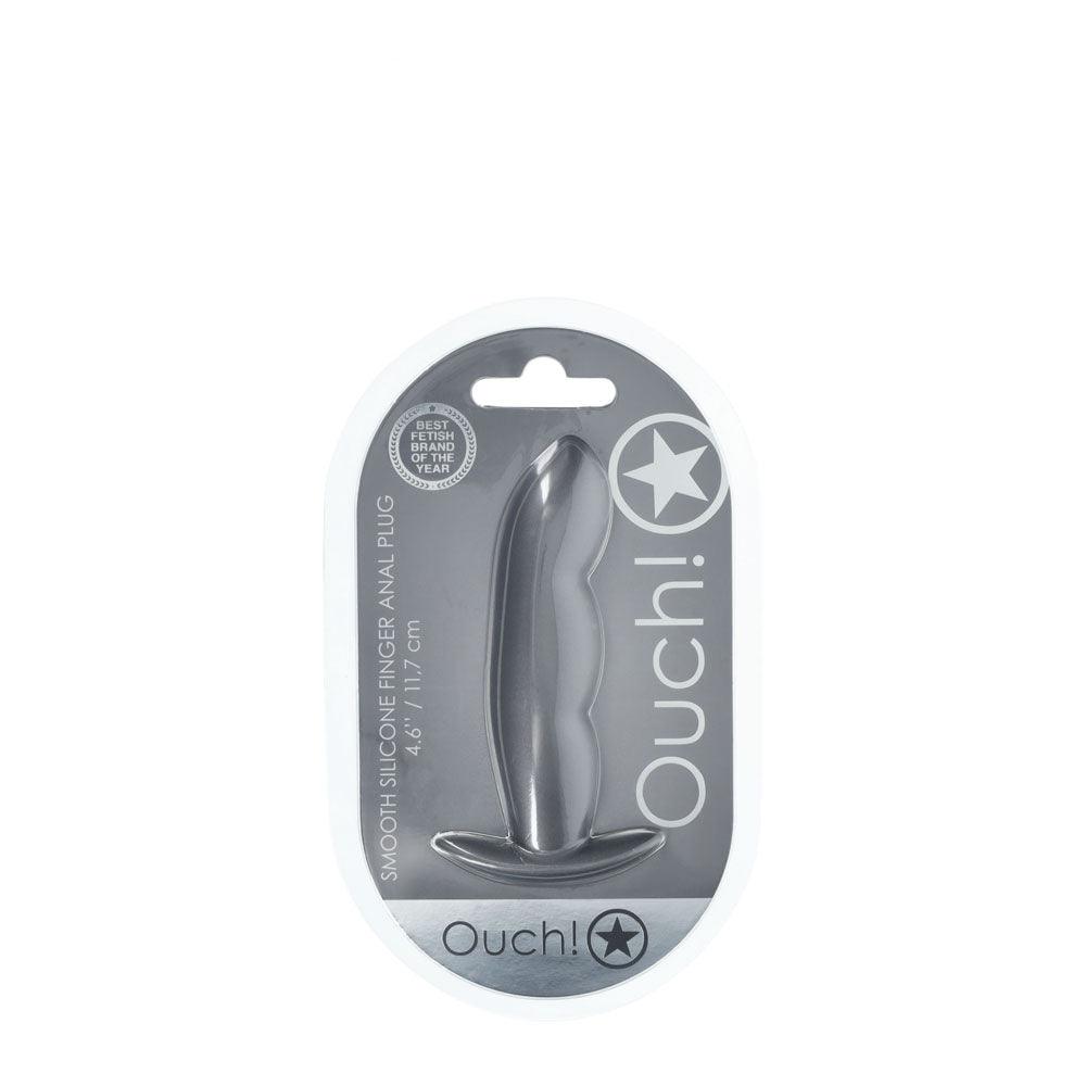 OUCH! Finger Anal Plug - Gun Metal - Gun Metal Grey 11.7 cm Butt Plug - OU1023GUN