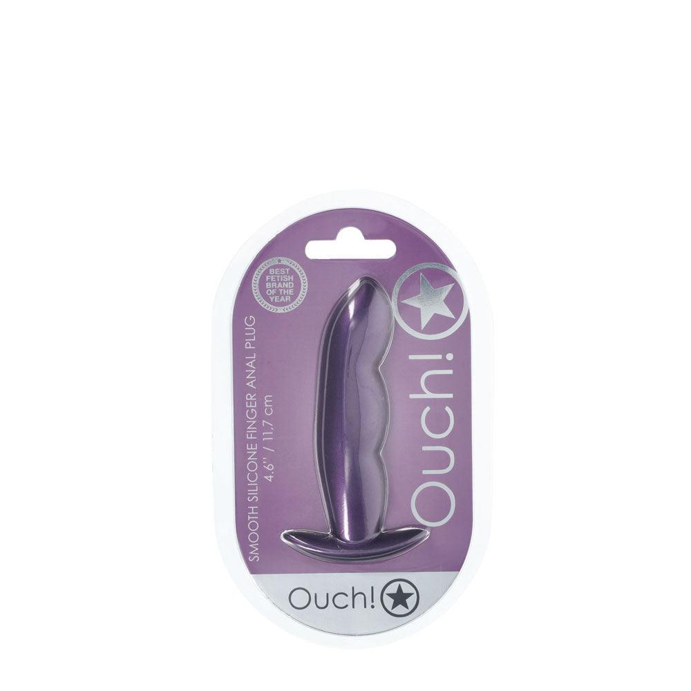 OUCH! Finger Anal Plug - Metallic Purple - Metallic Purple 11.7 cm Butt Plug - OU1023MPU