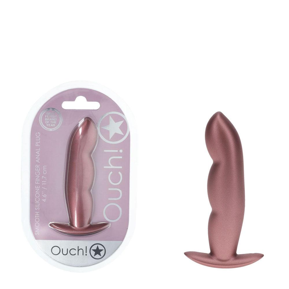 OUCH! Finger Anal Plug - Rose Gold - Rose Gold 11.7 cm Butt Plug - OU1023ROS