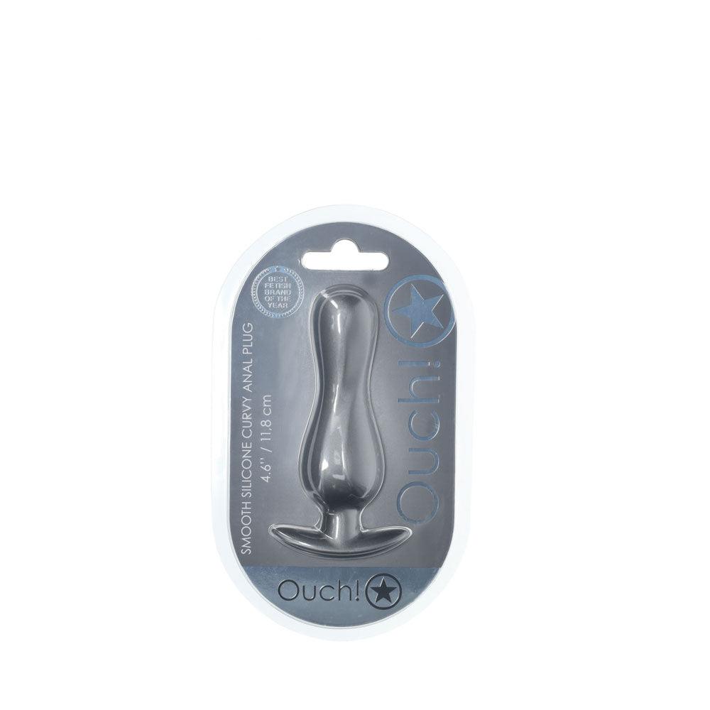 OUCH! Curvy Anal Plug - Gun Metal - Gun Metal Grey 11.7 cm Butt Plug - OU1024GUN