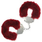 OUCH! Heavy-Duty Fluffy Cuffs - Burgundy - Burgundy Fluffy Restraints - OU1046BUR