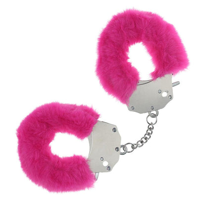 OUCH! Heavy-Duty Fluffy Cuffs - Pink - Pink Fluffy Restraints - OU1046PNK