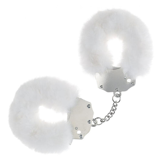 OUCH! Heavy-Duty Fluffy Cuffs - White - White Fluffy Restraints - OU1046WHT