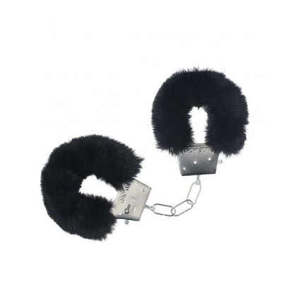 OUCH! Classic Fluffy Cuffs - Black - Black Fluffy Restraints - OU1047BLK