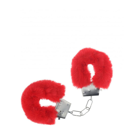 OUCH! Classic Fluffy Cuffs - Red - Red Fluffy Restraints - OU1047RED