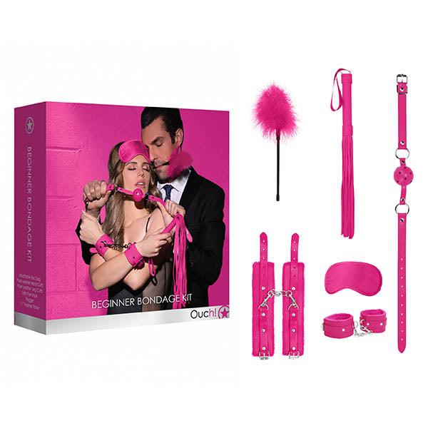 Ouch! Beginners Bondage Kit - Pink - 5 Piece Set - OU371PNK