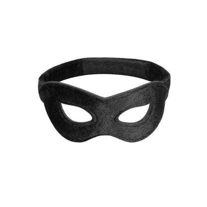 Ouch! Velvet & Velcro Adjustable Open Eye Mask - Black Restraint - OU522BLK