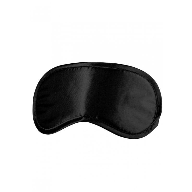 OUCH! Black & White Satin Eye-Mask - Black Eye Restraint - OU681BLK