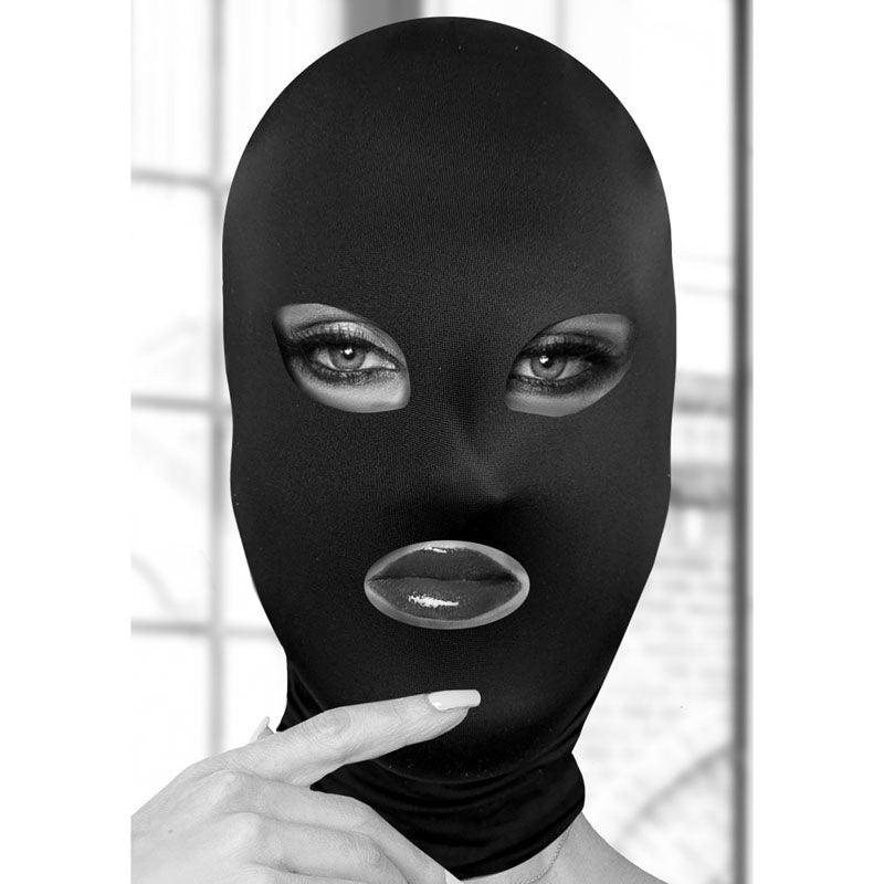 OUCH! Subversion Mask With Open Mouth - Black Hood - OU689BLK