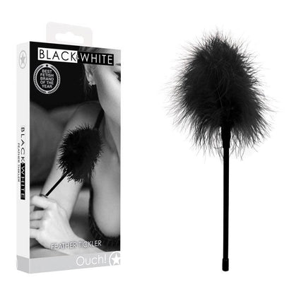 OUCH! Black & White Feather Tickler - Black Feather Crop - OU694BLK