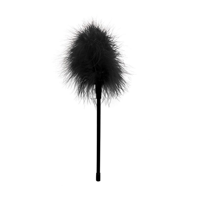 OUCH! Black & White Feather Tickler - Black Feather Crop - OU694BLK