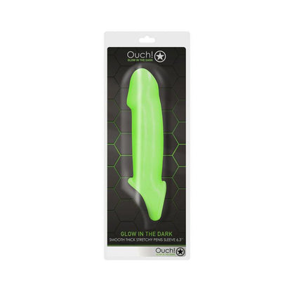 OUCH! Glow In The Dark Smooth Thick Stretchy Penis Sleeve - Glow in Dark 16 cm Penis Extension Sleeve - OU744GLO