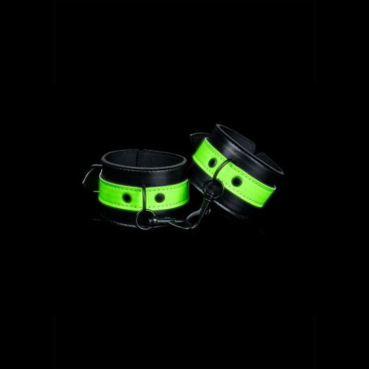 OUCH! Glow In The Dark Handcuffs - Black/Glow In Dark Restraints - OU750GLO