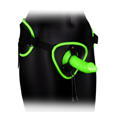 OUCH! Glow In The Dark Strap-on Harness - Glow in Dark 14.5 cm Strap-On - OU764GLO