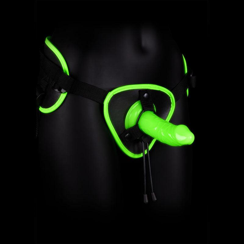 OUCH! Glow In The Dark Strap-on Harness - Glow in Dark 14.5 cm Strap-On - OU764GLO