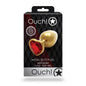 OUCH! Heart Gem Gold Butt Plug - Medium - Gold 8 cm Medium Butt Plug with Heart Gem Base - OU806GLD