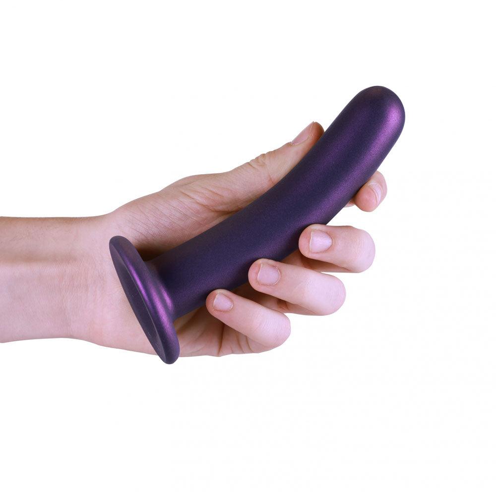 OUCH! Smooth Silicone G-Spot Dildo - 6'' / 14.5 cm - Metallic Purple 14.5 cm Dildo - OU820MPU