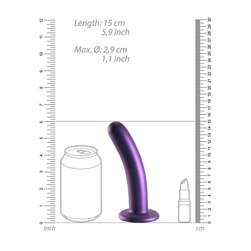 OUCH! Smooth Silicone G-Spot Dildo - 6'' / 14.5 cm - Metallic Purple 14.5 cm Dildo - OU820MPU