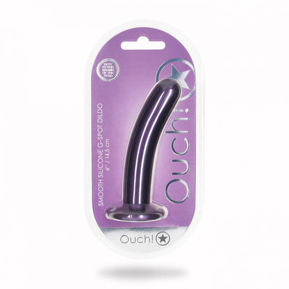 OUCH! Smooth Silicone G-Spot Dildo - 6'' / 14.5 cm - Metallic Purple 14.5 cm Dildo - OU820MPU