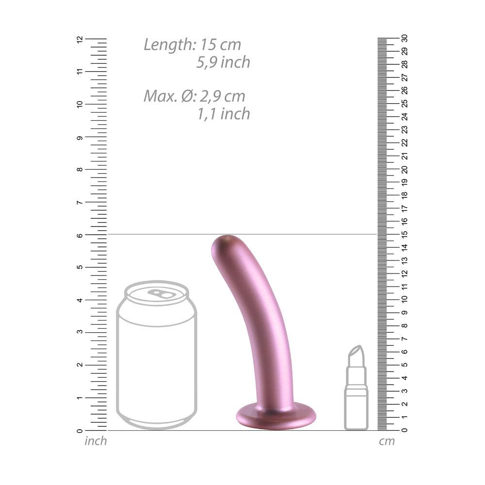 OUCH! Smooth Silicone G-Spot Dildo - 6'' / 14.5 cm - Rose Gold 14.5 cm Dildo - OU820ROS