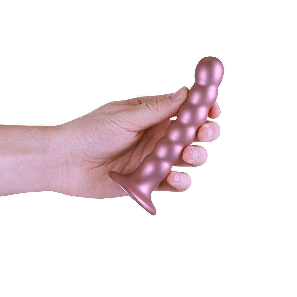 OUCH! Beaded Silicone G-Spot Dildo - 5'' / 13cm - Rose Gold 13 cm Dildo - OU822ROS