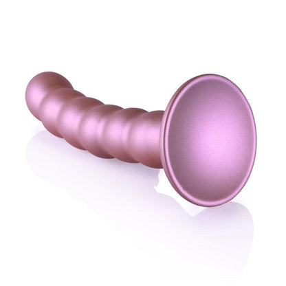 OUCH! Beaded Silicone G-Spot Dildo - 5'' / 13cm - Rose Gold 13 cm Dildo - OU822ROS