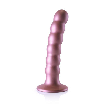 OUCH! Beaded Silicone G-Spot Dildo - 5'' / 13cm - Rose Gold 13 cm Dildo - OU822ROS