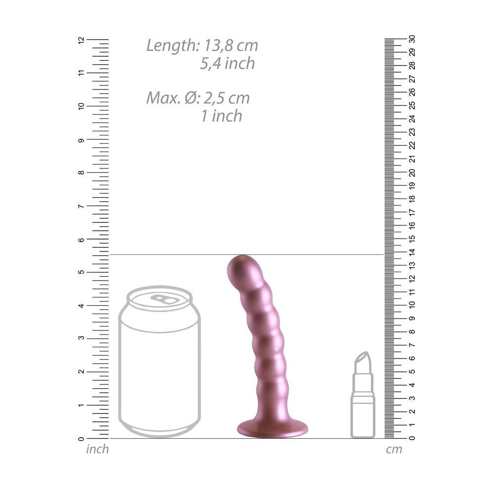 OUCH! Beaded Silicone G-Spot Dildo - 5'' / 13cm - Rose Gold 13 cm Dildo - OU822ROS