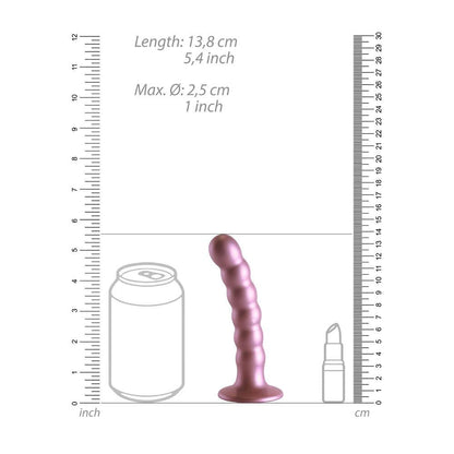 OUCH! Beaded Silicone G-Spot Dildo - 5'' / 13cm - Rose Gold 13 cm Dildo - OU822ROS