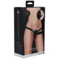 OUCH! Dual Silicone Ridged Strap-On - Black - Black Double Ended Strap-On - OU857BLK