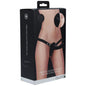 OUCH! Vibrating Silicone Strap-On - Black - Black USB Rechargeable Strap-On - OU868BLK