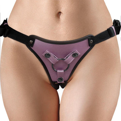 OUCH! Metallic Strap On Harness - Rose - Rose Adjustable Strap-On Harness (No Probe Included) - OU869ROS