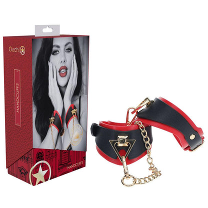 OUCH! Milan Collection - Handcuffs - Black/Red Restraints - OU963BLKRD