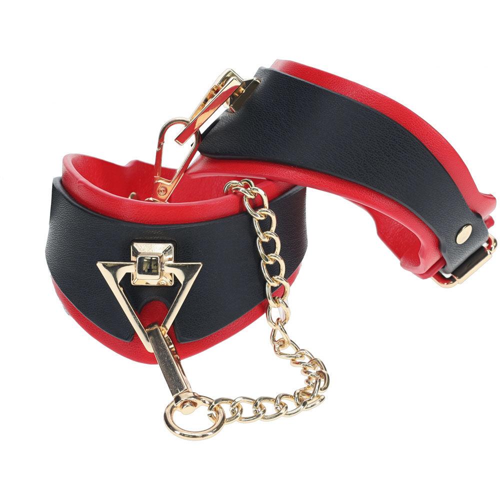 OUCH! Milan Collection - Leg Cuffs - Black/Red Restraints - OU964BLKRD