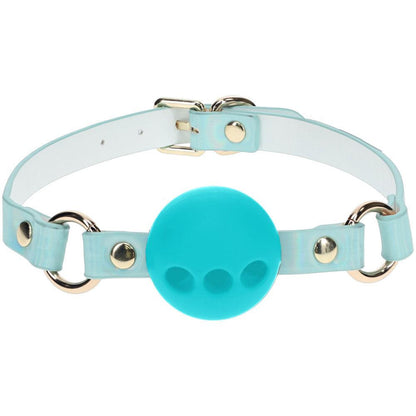 OUCH! Paris Collection - Silicone Ball Gag - Baby Blue Breatheable Mouth Restraint - OU986BLU