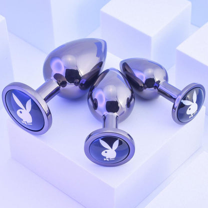 Playboy Pleasure PLEASURE 3 WAYS - Metal Butt Plugs - Set of 3 Sizes - PB-BP-2253-2