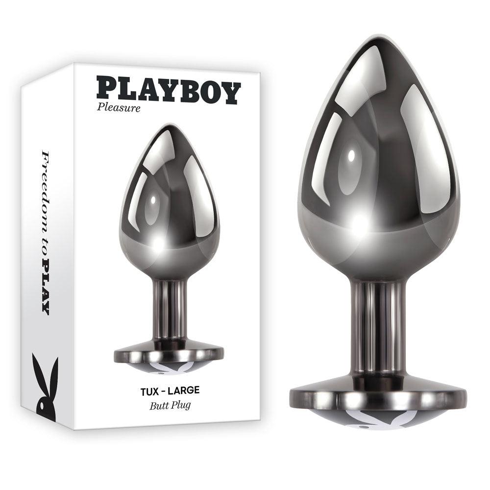 Playboy Pleasure TUX - LARGE - Metal 9.6 cm Large Butt Plug - PB-BP-2499-2