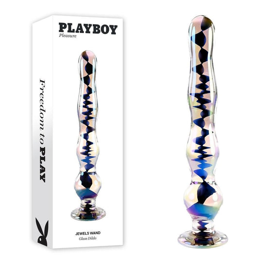 Playboy Pleasure JEWELS WAND - Clear Glass 20.3 cm Dildo - PB-GL-4264-2